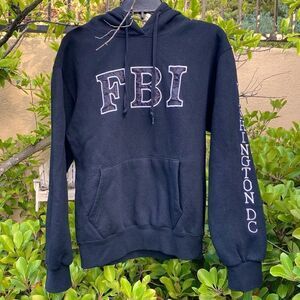🧥N&T Sweatshirt/Hoodie Black with FBI logo Size M